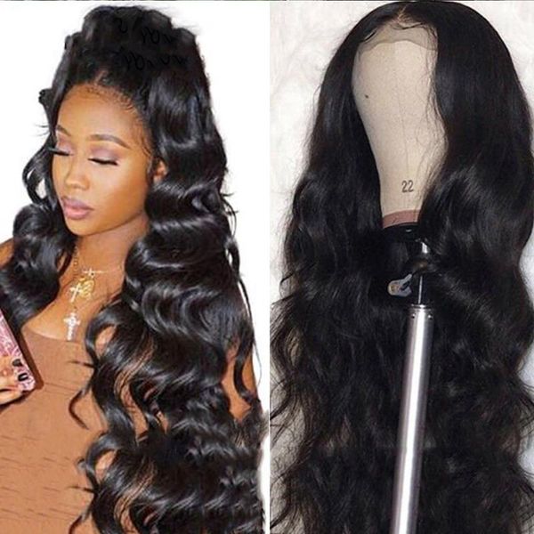 

lace wigs body wave front wig brazilian hair closure short human 4x4x1 t part, Black;brown