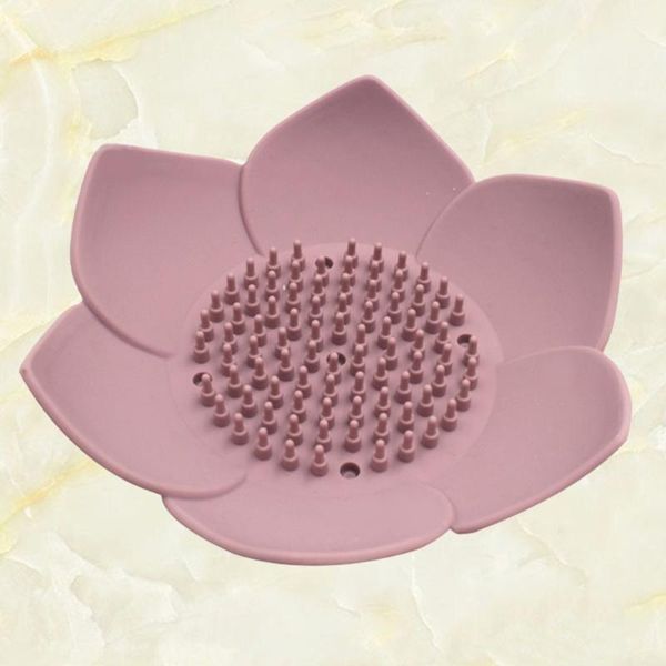 

1pc silicone petals shaped soap dish creative flower-shaped soap holder household draining box storage tray hand