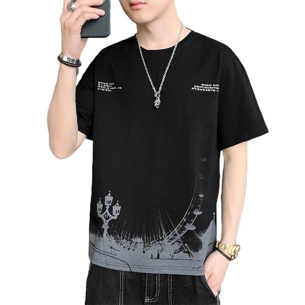 

men's t-shirts summer men t-shirt casual short sleeve cotton business male slim fil solid color boys fashion clothes, White;black