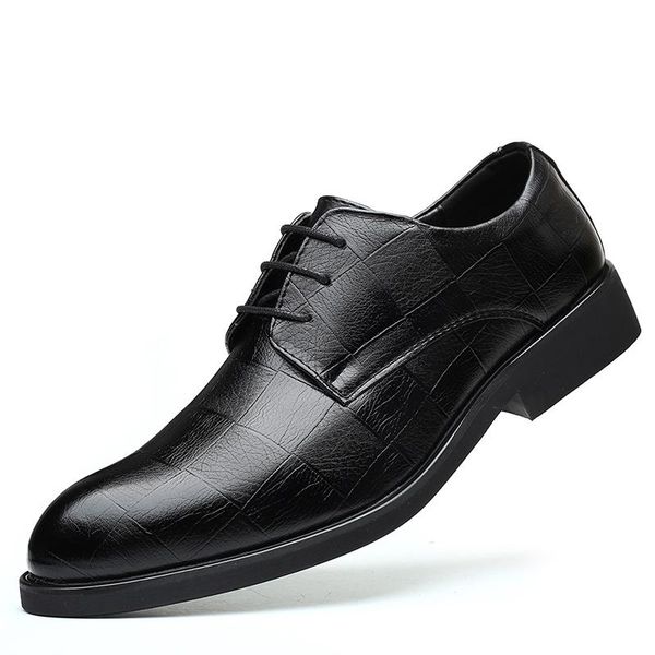 

dress shoes breathable men's black trend casual business leather pointed large size