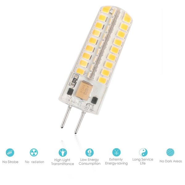 

bulbs 1pc gy6.35 12v bulb light 7w silicone smd2835 72led corn lamp for chandelier crystal lighting accessories