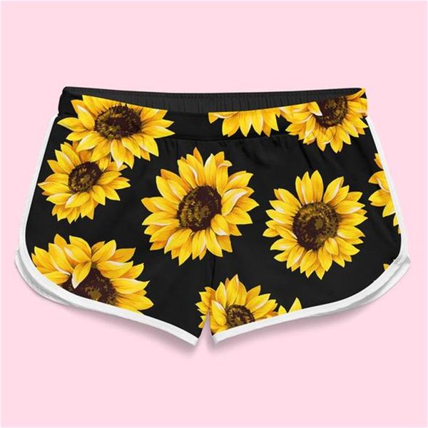 

women's shorts plstar cosmos summer casual sunflower 3d printed trousers girl for women beach, White;black