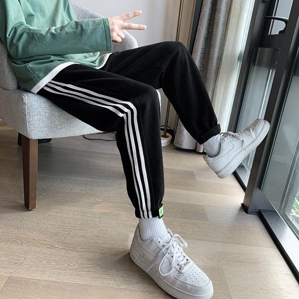

men's pants 2021 casual loose leg hip jockstraps trendy sweatpants, Black