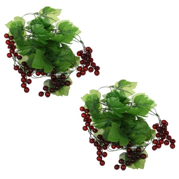 

decorative flowers & wreaths 4x artificial grape vine garland fruit for home garden decoration