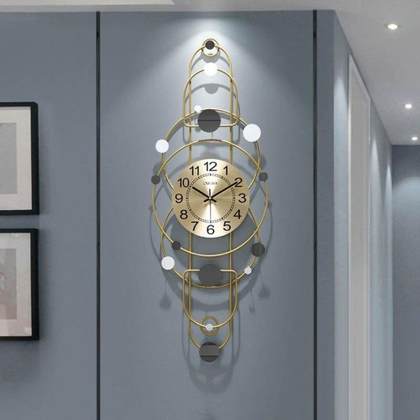 

wall clocks nordic large clock creative luxury art modern design golden metal silent living room home decor dl60wc