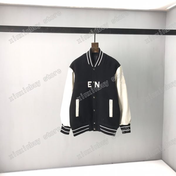 

21ss mens women designers jackets paris leather letter lapel neck letters clothes streetwear coats outerwear long sleeve men clothing black, Black;brown