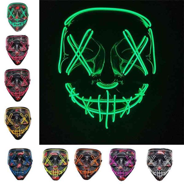 

v-shape halloween luminous led blood mask fluorescent horror atmosphere props