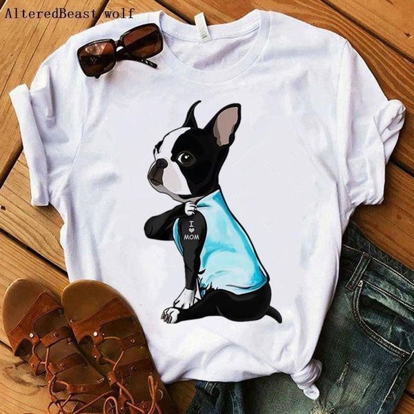 

i love mom dog printed t-shirt women summer fashion casual clothes harajuku kawaii tee girl white t shirt