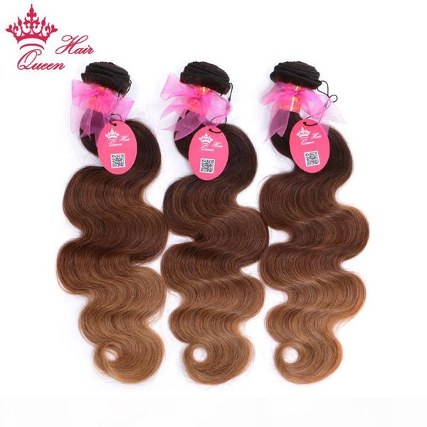 

queen ombre brazilian hair body wave #2 6 27 human hair weave bundles deal 3 bundles 3 tone virgin hair extensions, Black