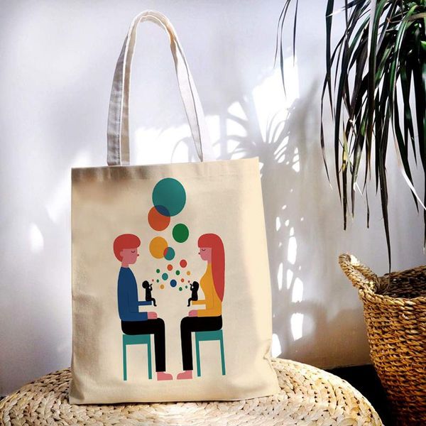 

storage bags canvas shopping eco reusable foldable shoulder bag large handbag fabric cotton tote for women capacity