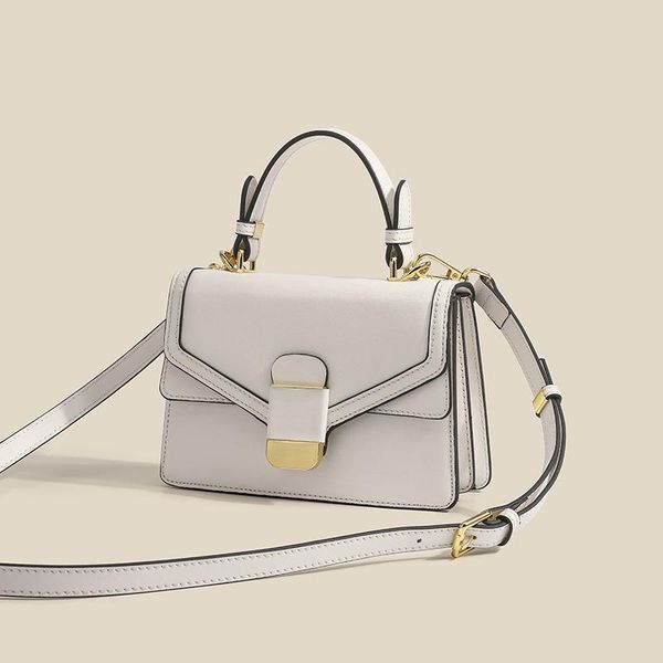 

cross body genuine leather bag female 2021 trendy high-end one-shoulder portable small square niche design messenger