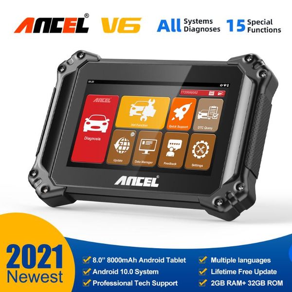 

code readers & scan tools ancel v6 car diagnostic tool obd2 automotive scanner full system oil service light reset update diagnosis aut