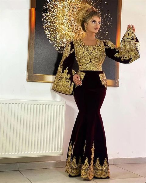Vestidos tradicionais do Kosovo formales árabe veet vestidos de noite mangas largas apliques rendas sereia vestido de baile robe de soir 322
