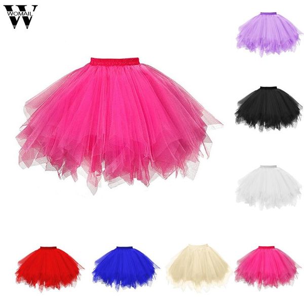 

skirts womail skirt pleated midi tulle high waist full lining tutu korean style candy-colored mesh d26, Black