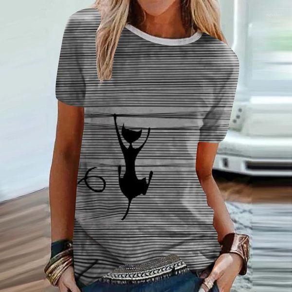 

harajuku woman tshirts graphic t shirts women summer cute cat print short-sleeved patchwork t-shirt mujer camisetas women's, White