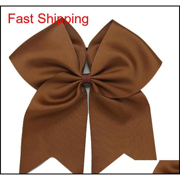 

7 inch large cheer bow baby girl solid ribbon cheer bows hair bow handmade girls cheerleading bow qylvzz new_dhbest, Silver