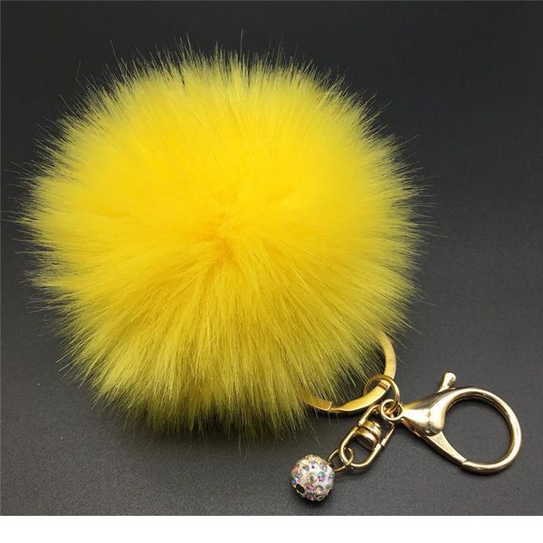 

stylish fashion blank bunny handbag cute bag rhinestone fluffy rabbit fur pom pom ball keychain to locate keys 1 jllafq, Slivery;golden