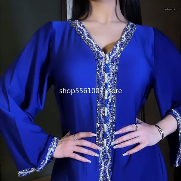 

ethnic clothing blue muslim dubai hijab dress for women ramadan eid diamond ribbon jalabiya moroccan kaftan arabic middle east islamic, Red