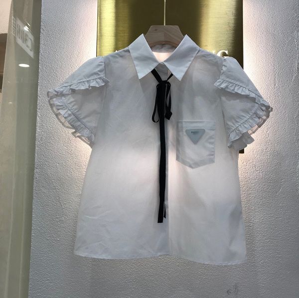 

brand shirts special price 2021 summer new p home shirt temperament commuter triangle decorative lace sleeves, White