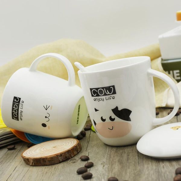 

mugs cartoon creative mug ceramic cup water large coffee with lid and spoon tea