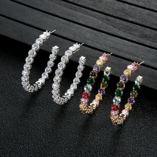 

hoop & huggie trendy round bead earrings dubai ear women bridal wedding jewelry colorful earring pulseras mujer moda e9615, Golden;silver