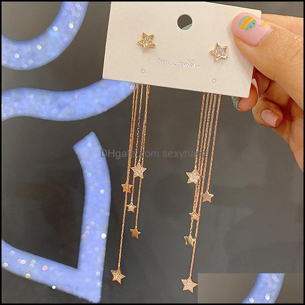 

dangle & chandelier earrings jewelry s1180 fashion s925 sier post stars tassels stud drop delivery 2021 diuz9, Silver