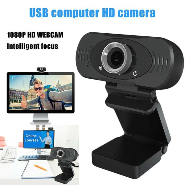

webcams usb hd camera webcam pc 1080p with microphone for video call conference recording office qjy99