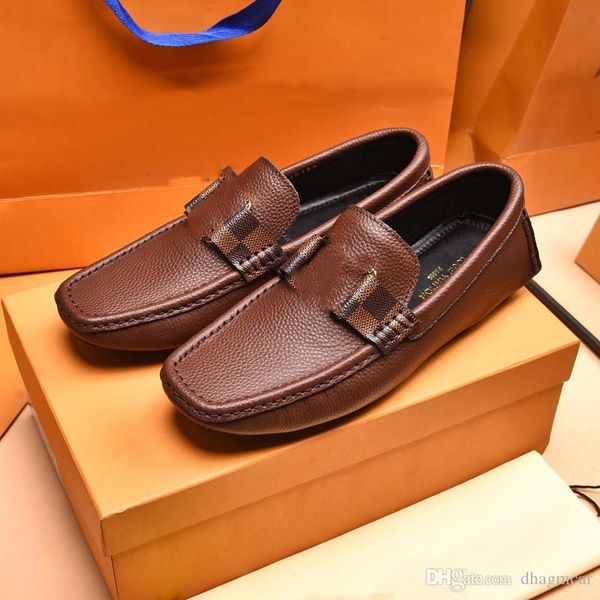 

2022 fashion leather shoes men dress shoe round oxfords shoes for men lace up designer luxury men formal shoes 2019 big size 38-45, Black