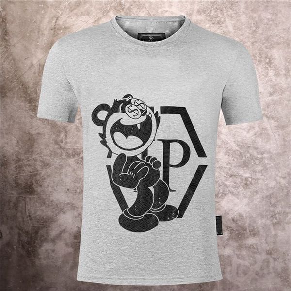 

high-end summer fashion men's tees & polo t-shirt round neck letter animal print short sleeve m-3xl, White;black