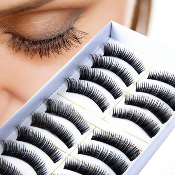 

false eyelashes 10 pairs long beauty synthetic fiber natural cross thick for dating