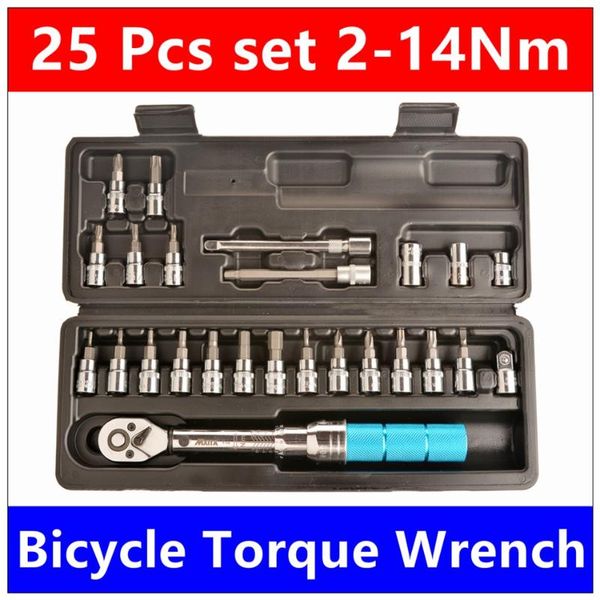 

hand tools mxita 25 pcs set bicycle torque wrench 1/4"dr 2-14nm bike kit tool repair spanner