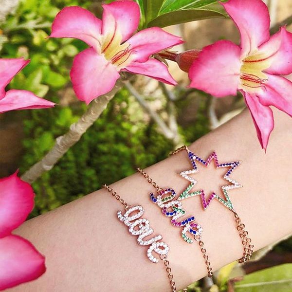 

charm bracelets 2021 style jewelry copper cz collection wholesale lovely 4 colors cute bracelet fashion chic chain women, Golden;silver