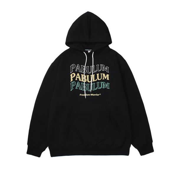 

2021 letter print men's fashion brand sports hoodie street trend pullover, Black