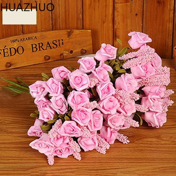 

decorative flowers & wreaths roses 6 colors lavender rose mixed heads bouquet artificial flower for home office wedding decor