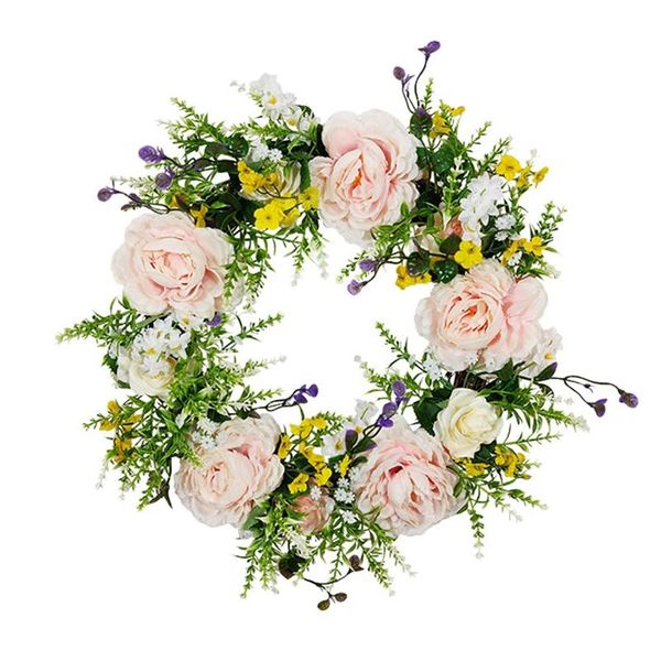

decorative flowers & wreaths artificial rose peony flower wreath handmade floral spring garland for front door wall wedding party home decor