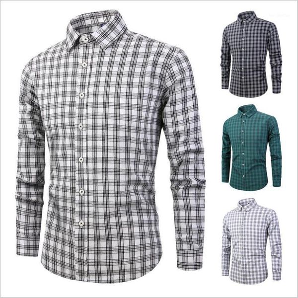 

men's casual shirts man spring and autumn cotton long-sleeved plaid shirt youth male korean fashion tide 1, White;black