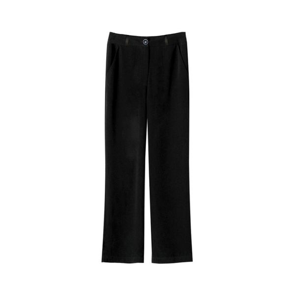 

solid color women wide leg pants thin high waist loose pants long trousers women casual bottoms black all match femme pantalon, Gray