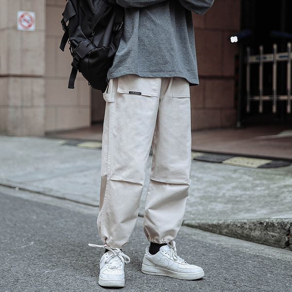 

2021 new ankle-length pocket black streetwear spring autumn hip hop pants men's casual korean oversize joggers trouers 9sat