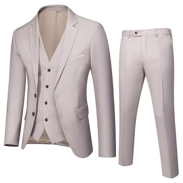 

men's suits & blazers groom wedding business casual slim formal luxury dress large size 3piece sets (jacket+pant+vest), White;black