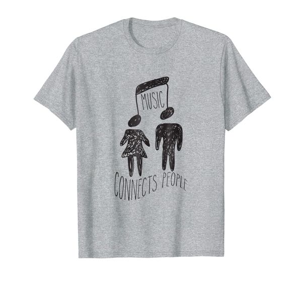 

music connects people t-shirt, White;black