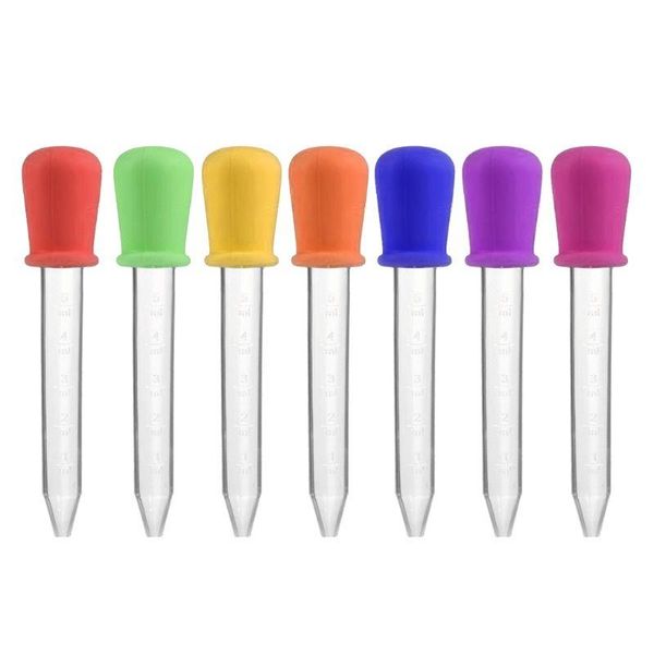 

cups, dishes & utensils 1pc 5ml silicone pipette liquid dropper plastic baby feeding spoon burette infant