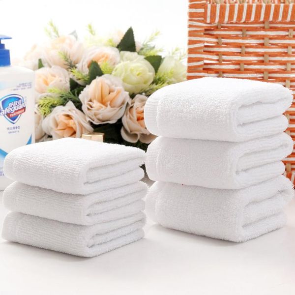 

towel 10pcs/lot good quality white face small hand towels kitchen el restaurant kindergarten cotton