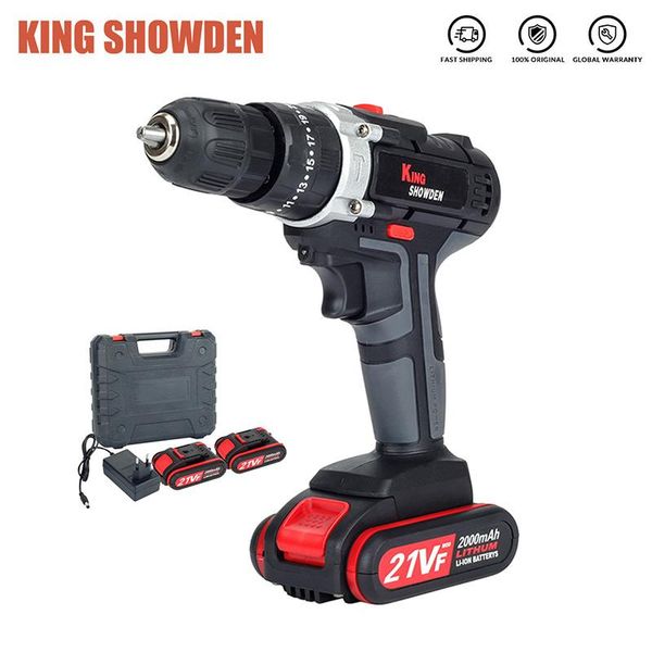 

professiona electric drills kingshowden 21v cordless drill 50n.m screwdriver mini wireless power screw driver kit with 2 pcs dc lithium-ion