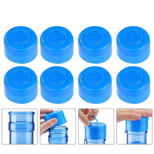 

buckets 35 pcs non spill covers durable water bottle caps jug (blue)