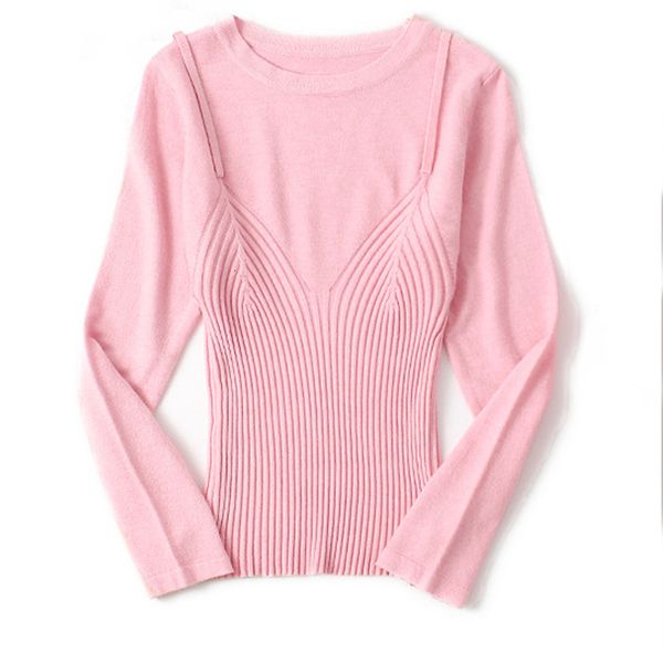 

2021 new autumn o-neck sweater knitted fashion korea sweaters winter women pullover jumper pull female hiver truien dames fq1w, White;black