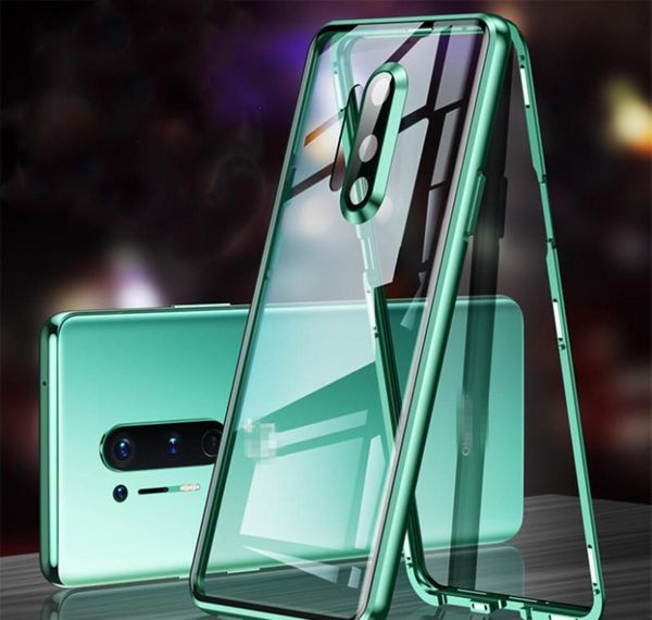 

transparent case for oneplus 7 8 pro case tempered glass cover hard fundas for one plus 7 8 pro magnetic glass armor shell hvrha naqgy