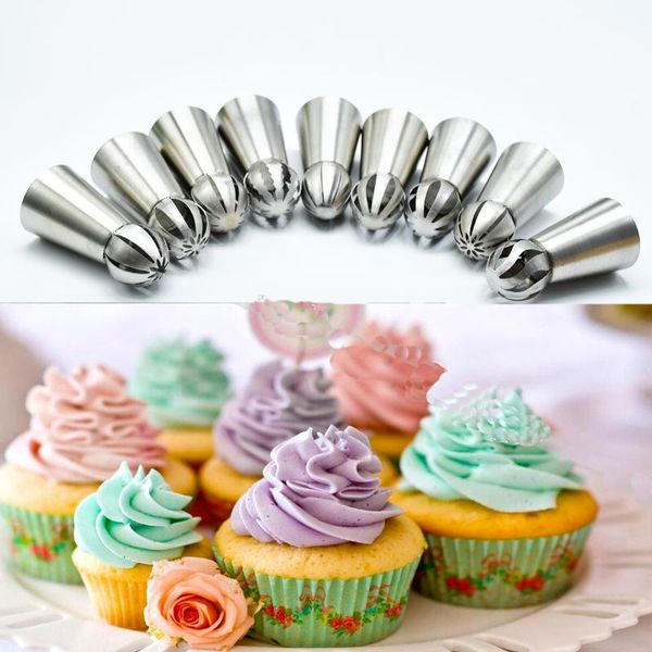 

baking & pastry tools tulip nozzles set kit for cream stainless steel russian icing piping tips cake decorating confectionery tool