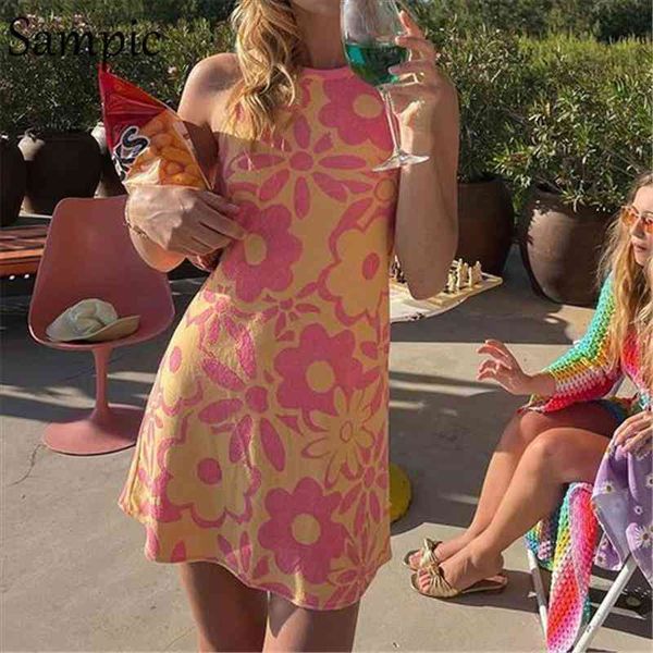 

y2k pink floral knit sweat summer cotton mini wrap dresses for women club tank bodycon o neck sleeveless dress, Black;gray