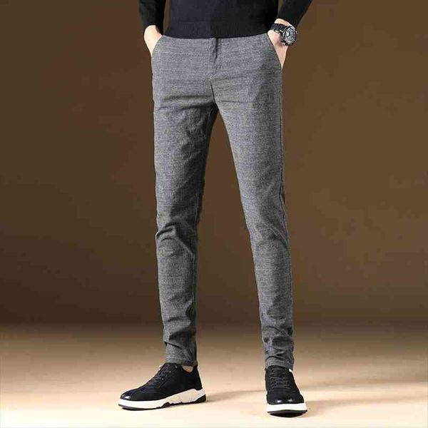

summer straight korean women pant fashion casual cotton homme slim trousers male plaid joggers, Black