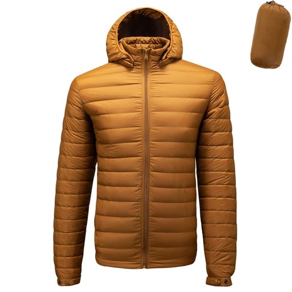 Autunno Inverno Ultra leggero 90% piumino d'anatra bianco Rimuovi cappotto da uomo con cappuccio Jaqueta Masculino Chaqueta Hombre Puffer Thin Men Down Jacket 211015